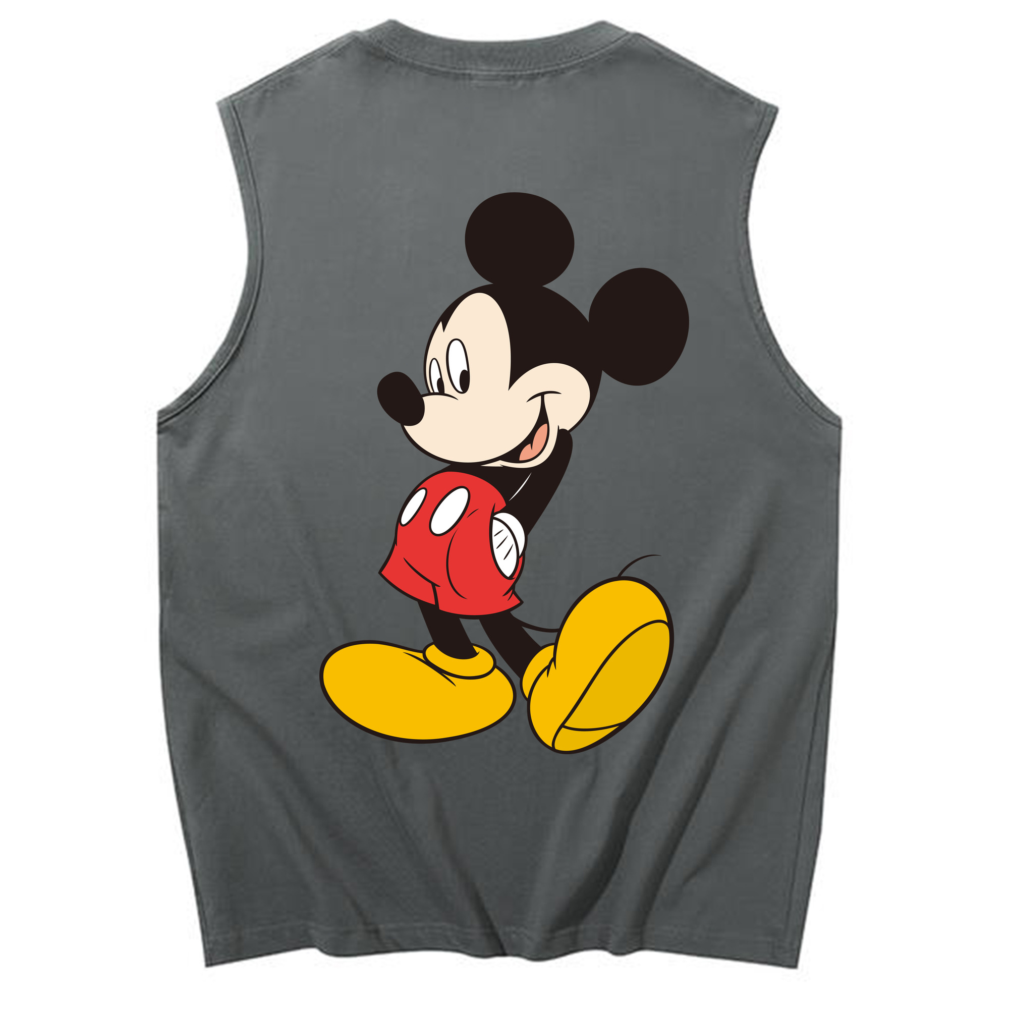 ミッキーマウス Mickey Mouse コットン100％タンクトップ（背面プリント）